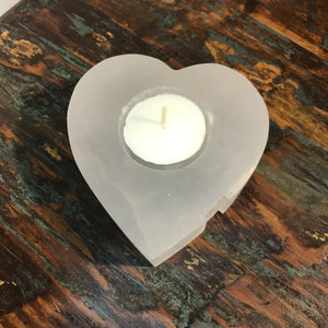 Western lovers will really enjoy these genuine Selenite stones that have been shaped into a heart with   This natural white gemstone has a pearly ‘Moon like Glow’ to be admired  Each has been hand-carved by talented Artisans with single tea light hole. No two pieces will ever be identical, which is part if their natural beauty.