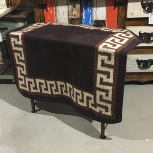 Wool Saddle Blanket Rug - Aztec 38”x 34”