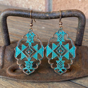 Chevron Patina Copper earrings