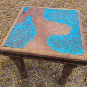 Brazos copper side table