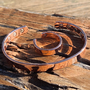 Cuff and Ring Set ~ Gorgeous simple band with hi polish ‘shiny’ rose finish.   All our copper are generous in fit; (American sizing) and adjustable smaller or bigger.