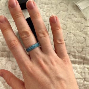 Dazzler Turquoise Triplet .925 Ring - by size