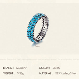 Dazzler Turquoise Triplet .925 Ring - by size