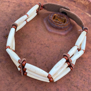 Stunning Choker Triple layer of genuine Buffalo Bone accented with Jasper beads. 