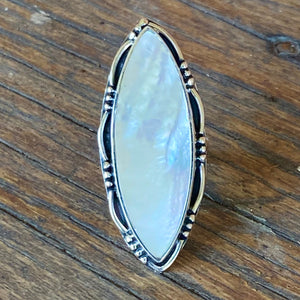 Marquise Mother of Pearl Ring - Size 7 AU