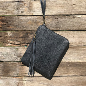 Desperado Grande Clutch - Black Leather