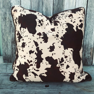 Caldwell Cowhide & Velvet Euro Cushion - Reversible