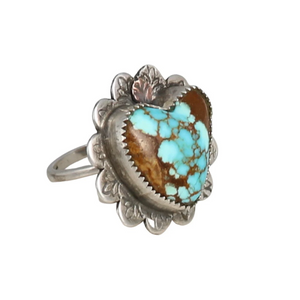 EQS No# 8 Turquoise Heart Ring - Vintage
