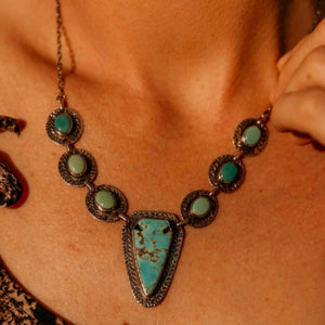EQS Buffalo Valley Turquoise Necklace. Saiyo Shaw.