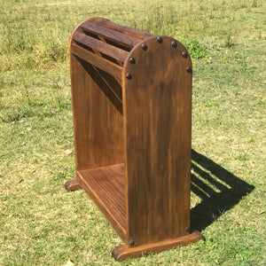Display your Pride and Joy on this custom saddle stand, made here at Swan Creek in 🇦🇺 Pine.   Photo Saddle stand, natural (smokey amber) stain with top mount Clavos (genuine mexican nailhead) and wooden plaque mount. Comes with underrail hook. $299