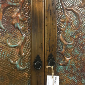 Maverick Armoire with hand hammered embossed copper