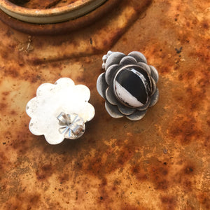 White Buffalo Floral Stud earrings - Show Stoppers!