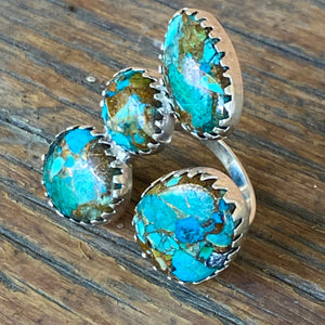 Mohave Turquoise 4S Dress Ring ~ Size 6-9