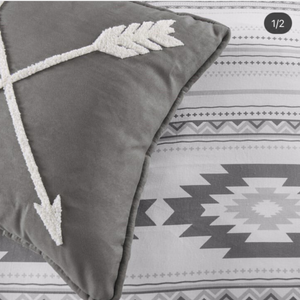 The Free Spirit Arrow Pillow will be the perfect new addition to your home. Pillow features two large crewel embroidered arrows.  We imported these beautiful feather filled cushions all the way from Dallas TX. You will find these designs styled in Luxury ranches, Cowgirl magazines and the best Western boutiques.