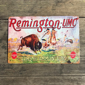 Tin Art Famous Remington’s Buffalo and Indians