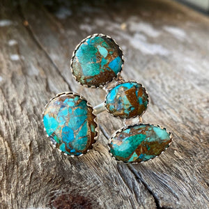 Mohave Turquoise 4S Dress Ring ~ Size 6-9