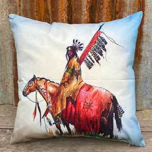 As a touch of the Wild West to you room  Anywhere and everywhere, you can even spruce up the caravan or gooseneck with these more affordable peach-skin cushions. Light weight & easy to clean.  Printed design Polyester Peach-skin canvas Zipper & Inner Measurement: Standard cushion 45x45cm