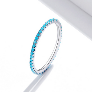 Dazzler Turquoise Stacker .925 Ring ~ by size 6-11