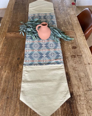Bring a touch of the Southwest to your living space  Design by us, this handmade runner is made from pieces of authentic Pendleton 1923 Harding Canyonlands jacquard-cotton material and taupe cotton canvas.