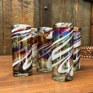Mexican Swirl handblown shot glass