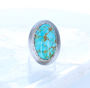 No 8 Turquoise Oval Ring ~ Size 7.5 AU O - Rare