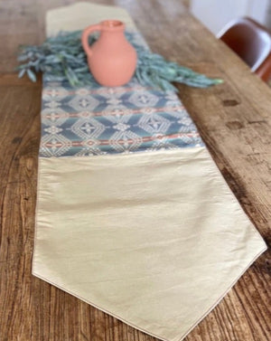 Bring a touch of the Southwest to your living space  Design by us, this handmade runner is made from pieces of authentic Pendleton 1923 Harding Canyonlands jacquard-cotton material and taupe cotton canvas.
